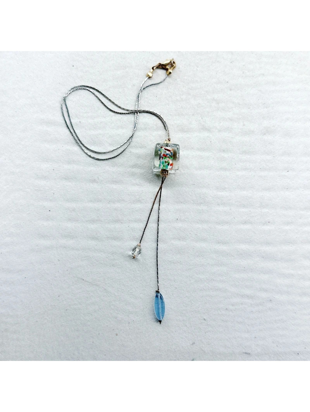 5417gc. Multicolor Art Glass Choker